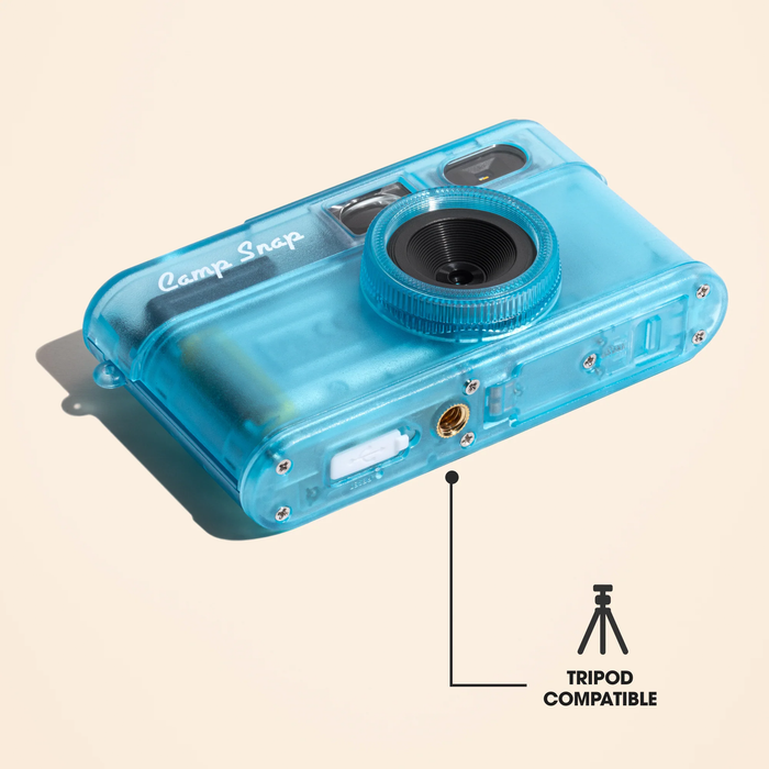 Camp Snap 2 Screen-Free Digital Camera - Blue Rush (Transparent)
