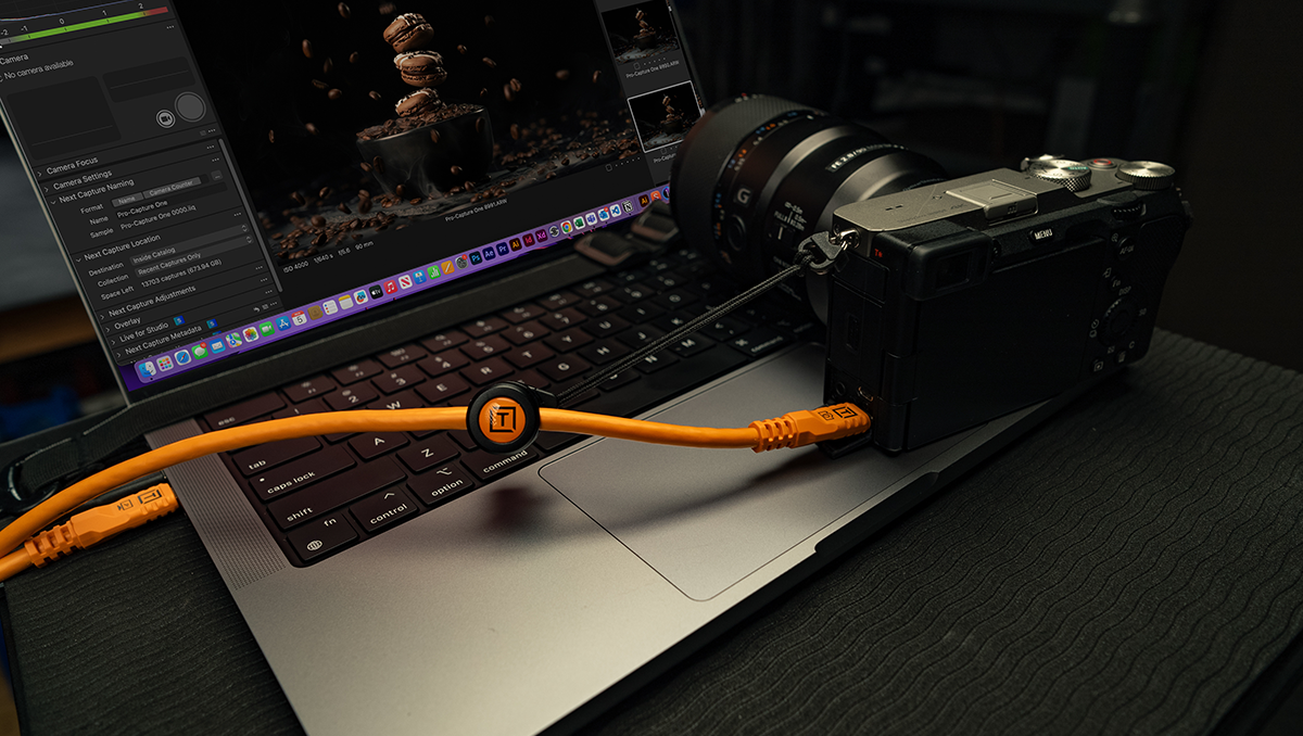 Tether Tools TetherPro Optima 10G USB-C Straight to Straight Cable, 15' - High-Visibility Orange