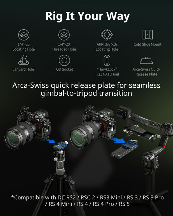 SmallRig HawkLock Quick Release Full Camera Cage Kit for Sony A7R VI 6702
