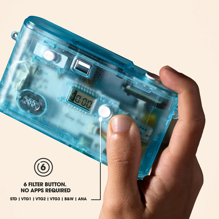 Camp Snap 2 Screen-Free Digital Camera - Blue Rush (Transparent)