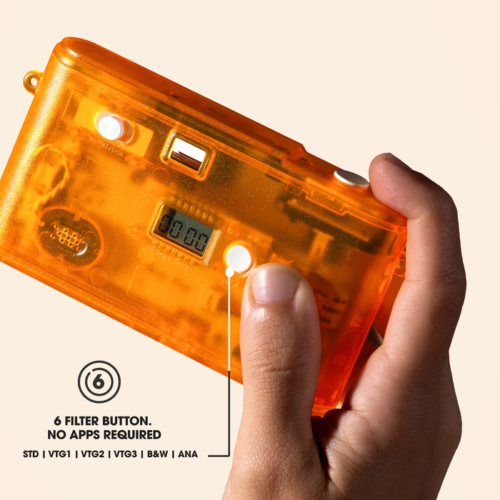 Camp Snap 2 Screen-Free Digital Camera - Tangerine Drift (Transparent)