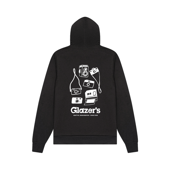 Glazer's Camera Collage Hoodie Full-Zip Black - Large