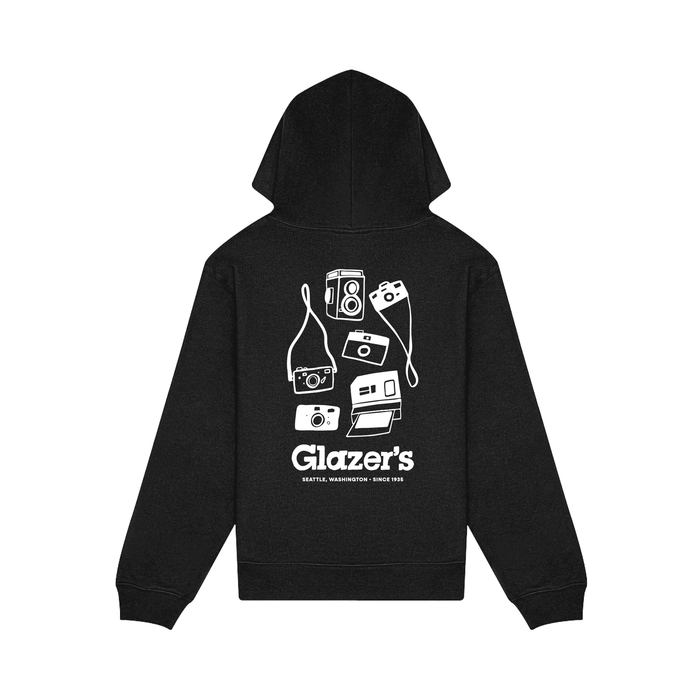 Glazer's Camera Collage Hoodie Black - Small