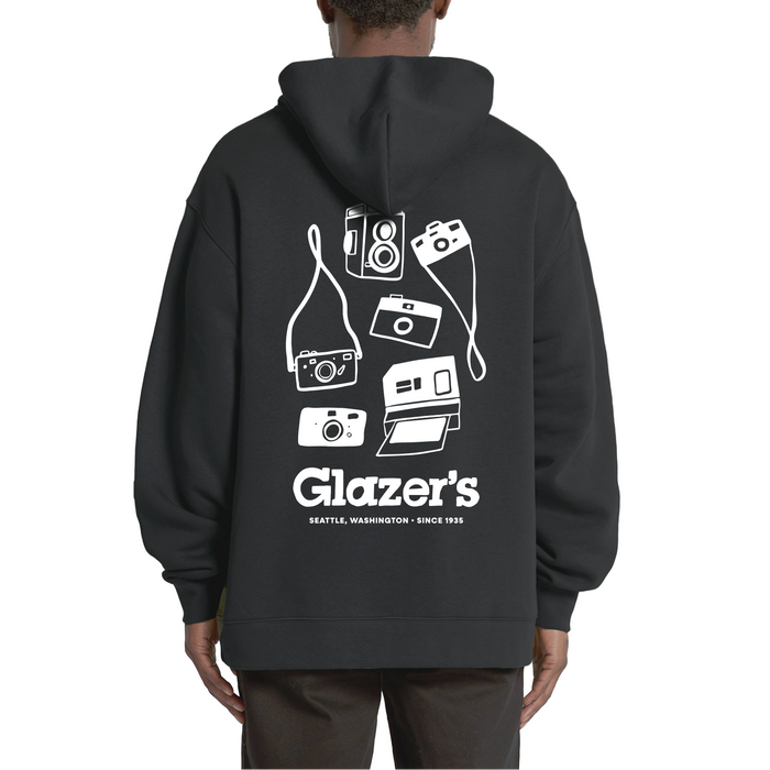 Glazer's Camera Collage Hoodie Black - Small