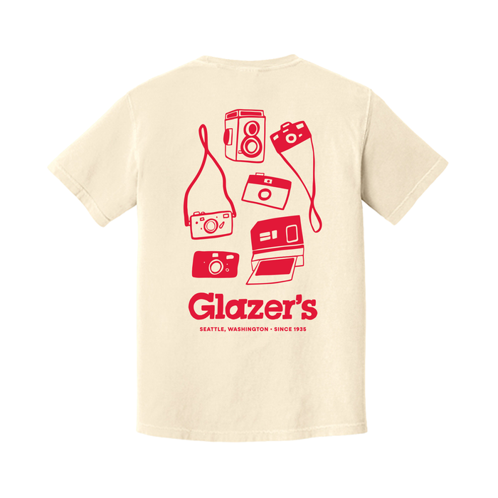 Glazer's Camera Collage T-Shirt Ivory - 2XL