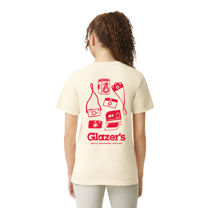 Glazer's Camera Collage T-Shirt Ivory - 2XL