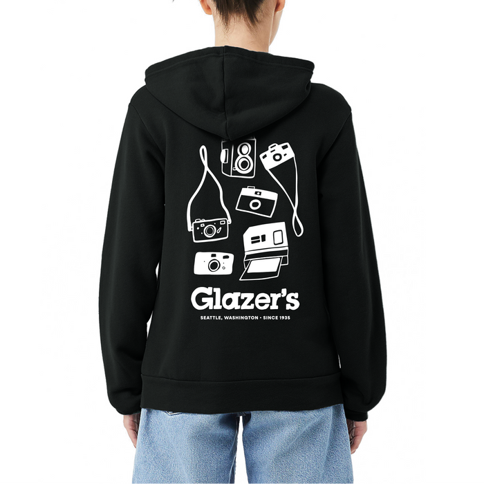 Glazer's Camera Collage Hoodie Full-Zip Black - Large