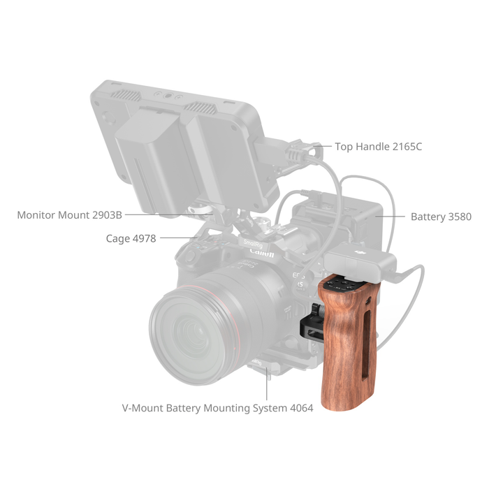 SmallRig Universal Wooden Side Handle HSN2093D