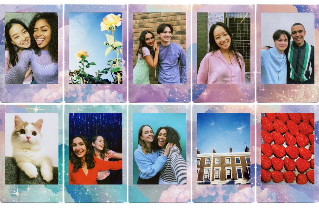 Fujifilm Instax Mini Instant Film, Pastel Galaxy Frame - 10 Exposures