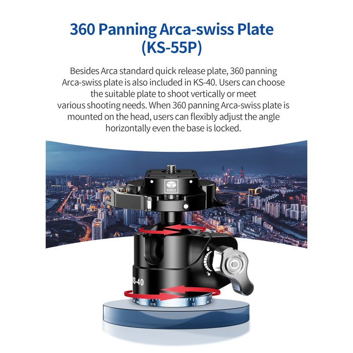 Sirui ST-224 Carbon Fiber Tripod with KS-40 Ball Head