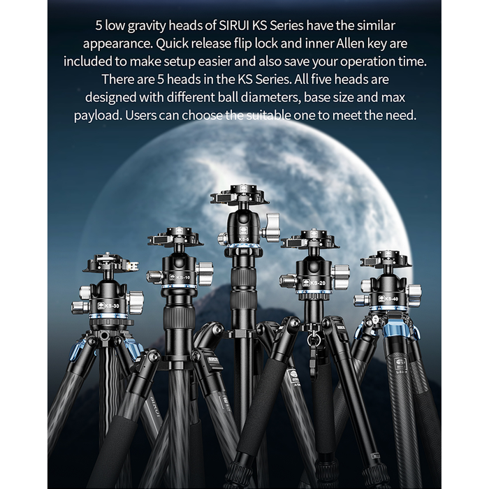 Sirui ST-124 Carbon Fiber Tripod with KS-30 Ball Head