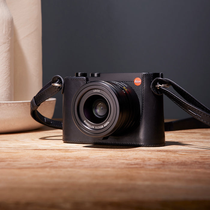 Leica Leather Half Case for Q3 Camera - Black