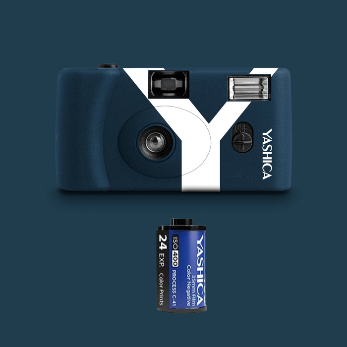 Yashica MF-1Y Snapshot Art 35mm Film Camera - Prussian Blue