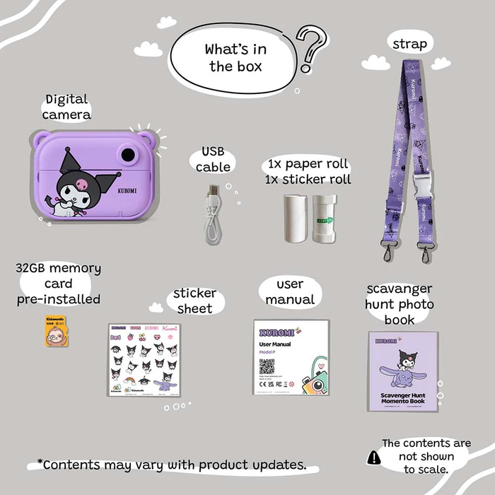 Kidamento Model P Instant Print Digital Camera for Kids - Kuromi