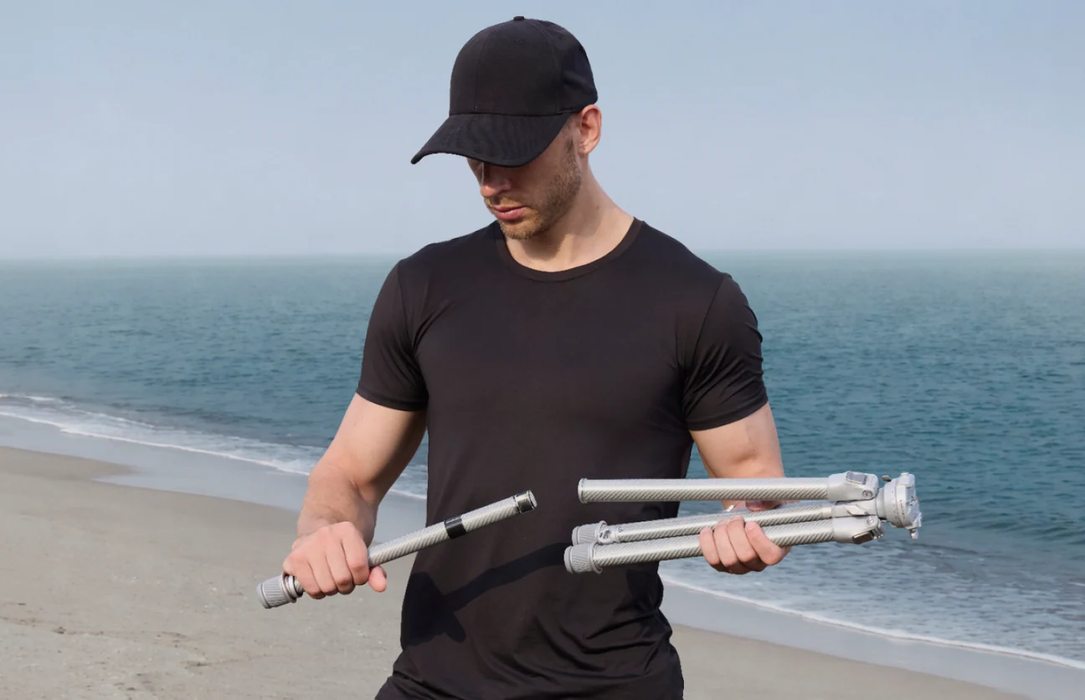 PGYTECH ZiPod Travel Carbon Fiber Tripod with Ballhead - Glacier Silver
