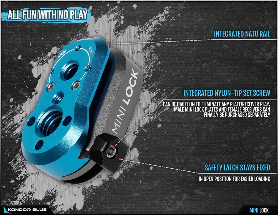 Kondor Blue Mini Lock Quick Release Plate Kit - Kondor Blue