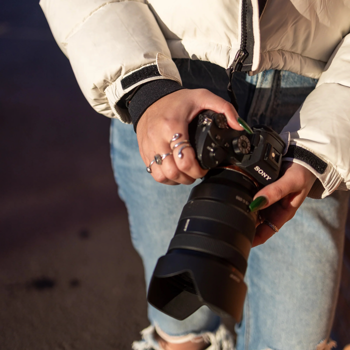 OP/TECH USA Mirrorless Wrist Strap with 3/8" Mini Quick to 1.5mm Mini Quick Disconnect Loop Connector, 11" - Black