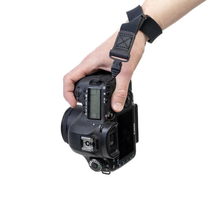 OP/TECH USA Mirrorless Wrist Strap with 3/8" Mini Quick to 1.5mm Mini Quick Disconnect Loop Connector, 11" - Black