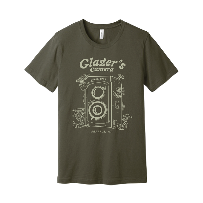 Glazer's Mushroom Camera T-Shirt Olive - Large