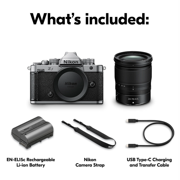 Nikon Zf Mirrorless Camera with Z 24-70mm f/4 S Lens - Silver