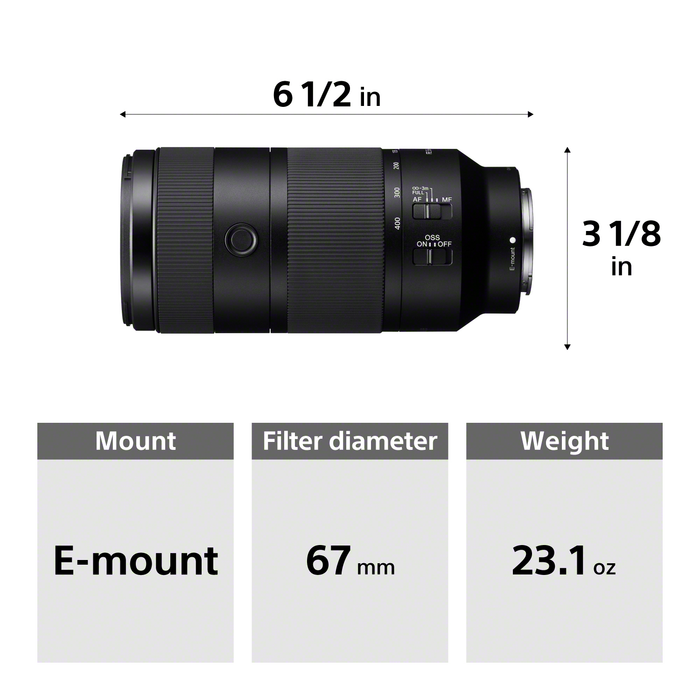 Sony FE 100-400mm f/5.6-8 OSS Lens
