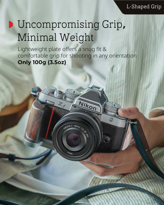 SmallRig L-Shaped Mount Plate with Silicone Handle for Nikon Z f - Silver/Black