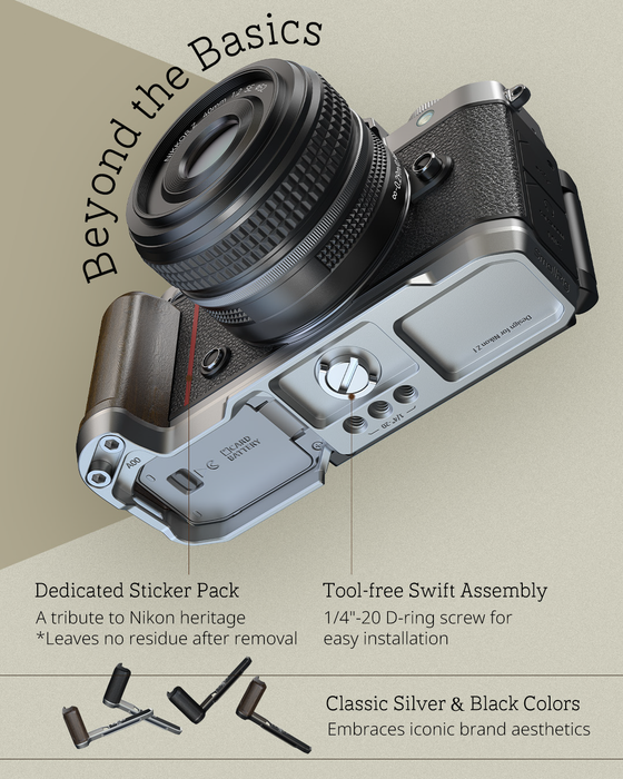 SmallRig L-Shaped Mount Plate with Silicone Handle for Nikon Z f - Silver/Black