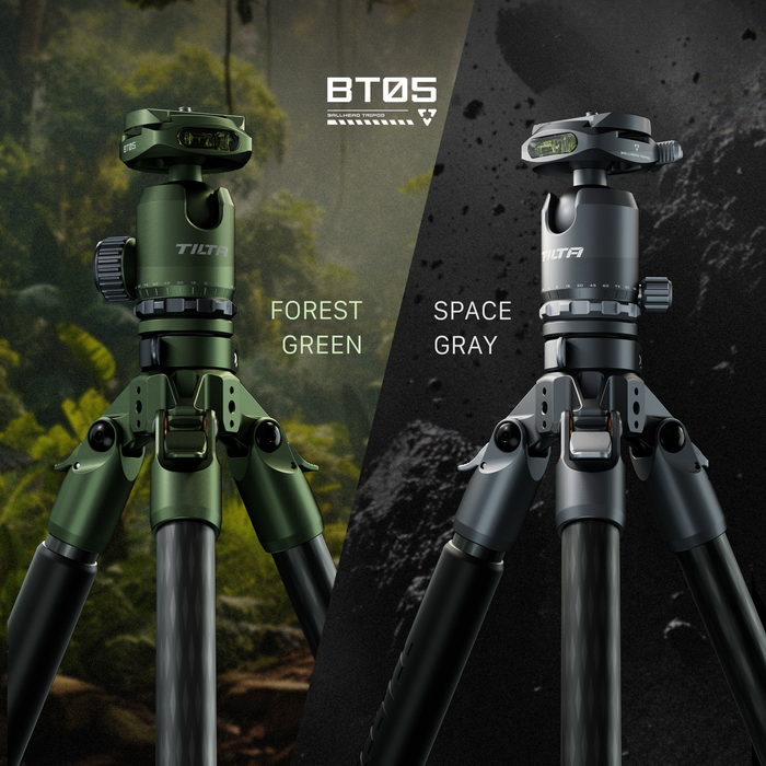 Tilta 3-Stage Carbon Fiber Tripod with BT05 Travel Ball Head (11lbs) - Space Gray