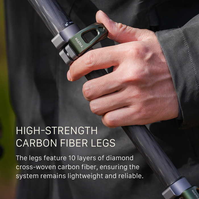 Tilta 3-Stage Carbon Fiber Tripod with BT05 Travel Ball Head (11lbs) - Space Gray