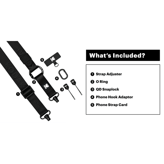 Kodak Multi-Purpose Camera Strap, 32-57" - Silver