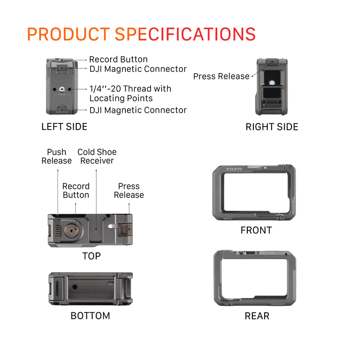Tilta Full Camera Cage for DJI Osmo Action - Black