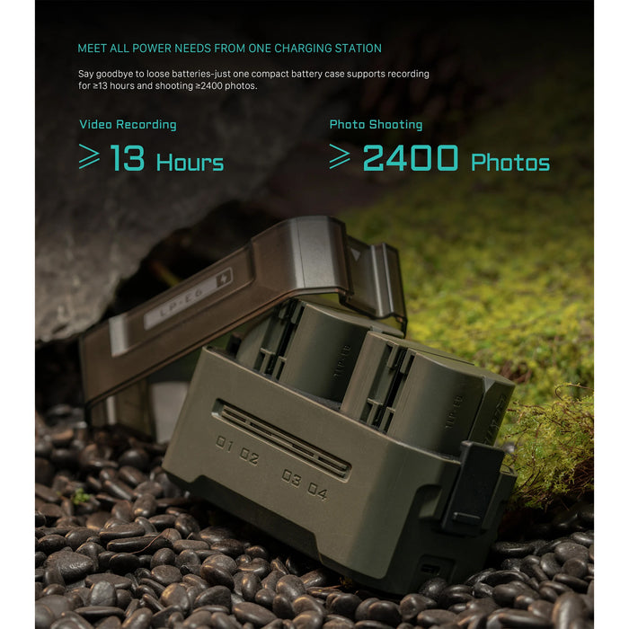 Tilta Portable 4-Bay Charging Station Kit with Canon LP-E6 Batteries (4x) – Green