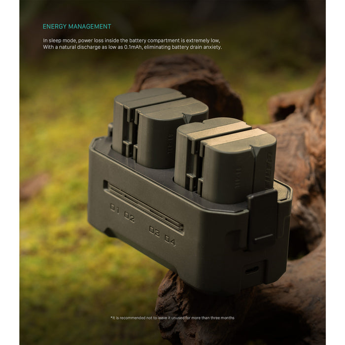 Tilta Portable 4-Bay Charging Station for Canon LP-E6 Batteries – Green