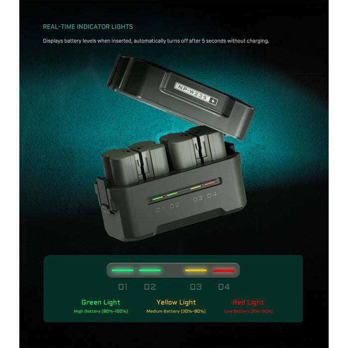 Tilta Portable 4-Bay Charging Station for Fujifilm NP-W235 Batteries – Green
