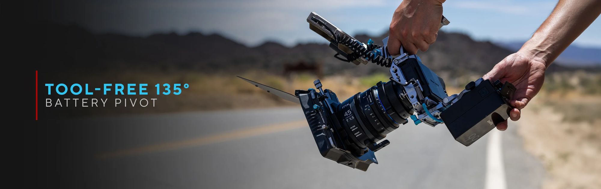 Kondor Blue ARC Battery Mount for Mini V-Mount Battery - Raven Black