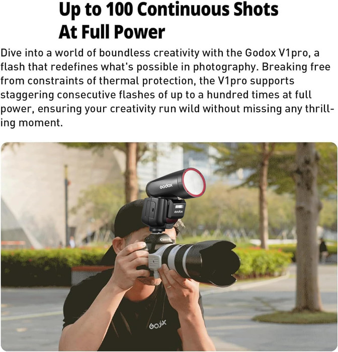 Godox V1Pro Round Head Camera Flash for Nikon Red Ring