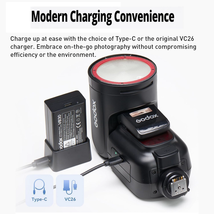 Godox V1Pro Round Head Camera Flash for Nikon Red Ring