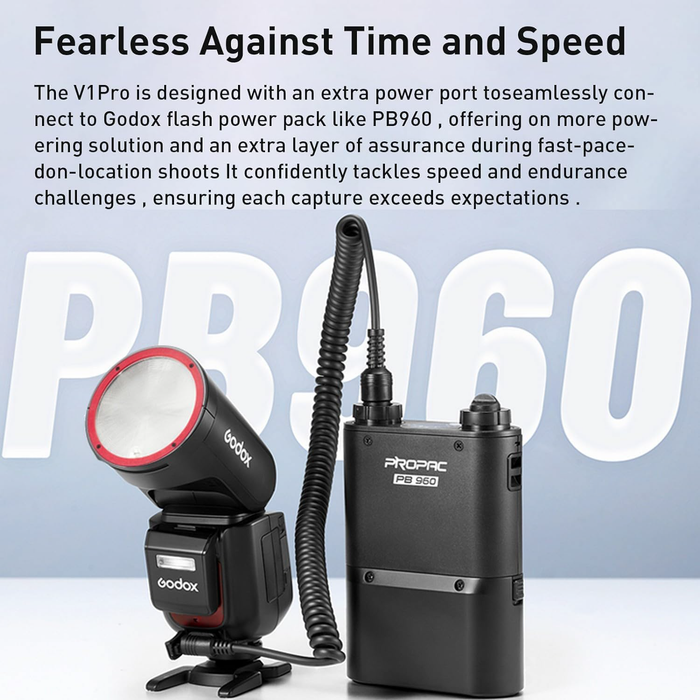 Godox V1Pro Round Head Camera Flash for Nikon Red Ring