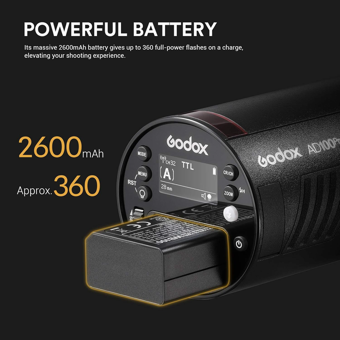 Godox WB100 Battery for AD100pro Pocket Flash & Select Flashes