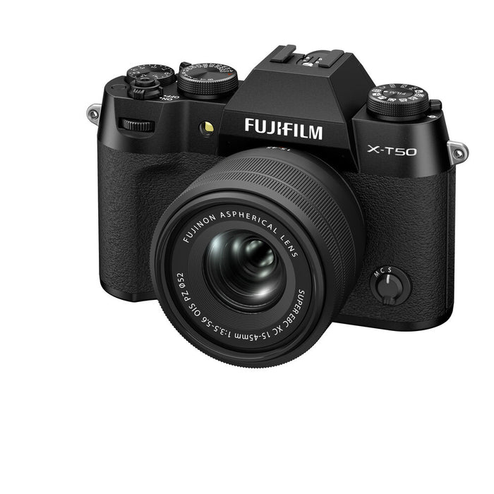 Fujifilm X-T50 Mirrorless Camera with XC 15-45mm f/3.5-5.6 OIS PZ Lens - Black