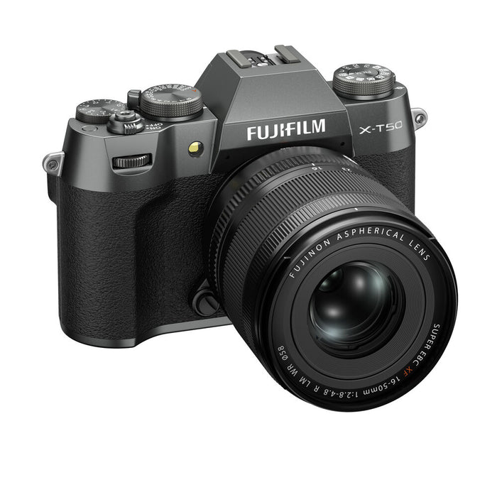 Fujifilm X-T50 Mirrorless Camera with XF 16-50mm f/2.8-4.8 R LM WR Lens - Charcoal Silver