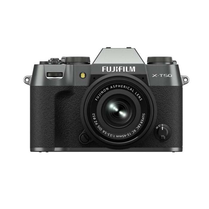 Fujifilm X-T50 Mirrorless Camera with XC 15-45mm f/3.5-5.6 OIS PZ Lens - Charcoal Silver
