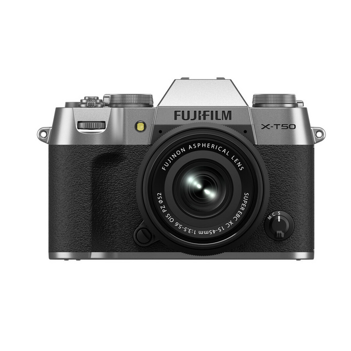 Fujifilm X-T50 Mirrorless Camera with XC 15-45mm f/3.5-5.6 OIS PZ Lens - Silver