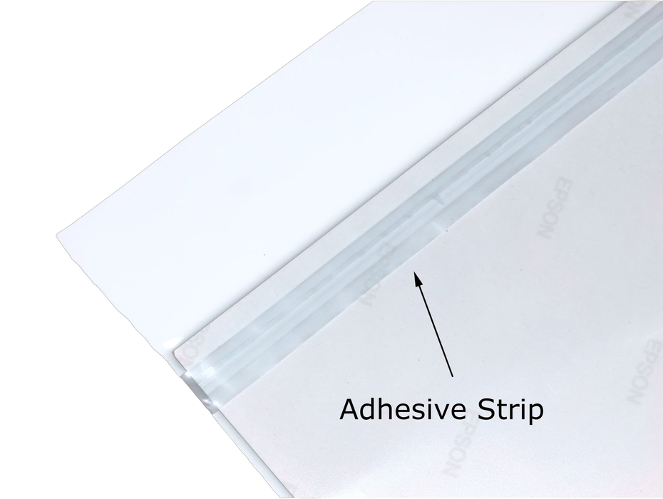 Print File BOPP1114 Polypropylene Crystal Clear Storage Bag with Adhesive Strip, 11 × 14" - 100 Pack