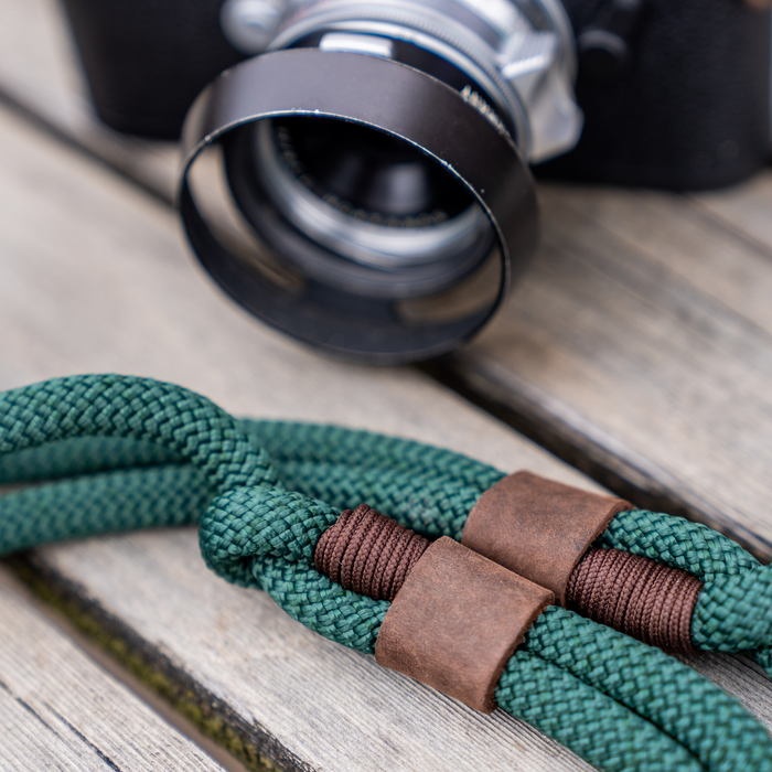 Cooph Nomad Adjustable Rope Camera Strap with Steel Ring, 35.4-59” (90cm-150cm) - Mountain Green