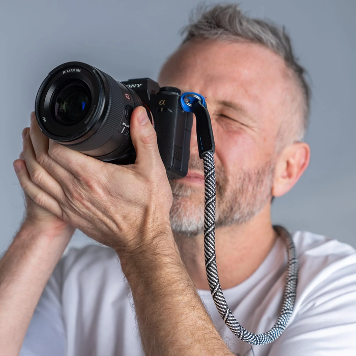 Cooph Rope Camera Strap with Split Ring, 45.3" (115cm) - Beers & Cameras New York (Black Silver)
