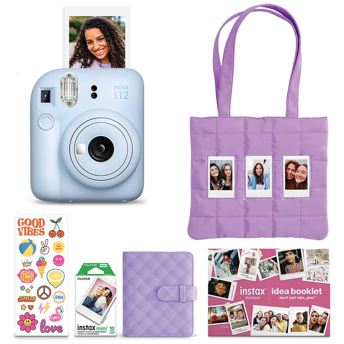 Fujifilm 2025 Instax Mini 12 Instant Camera Bundle - Pastel Blue