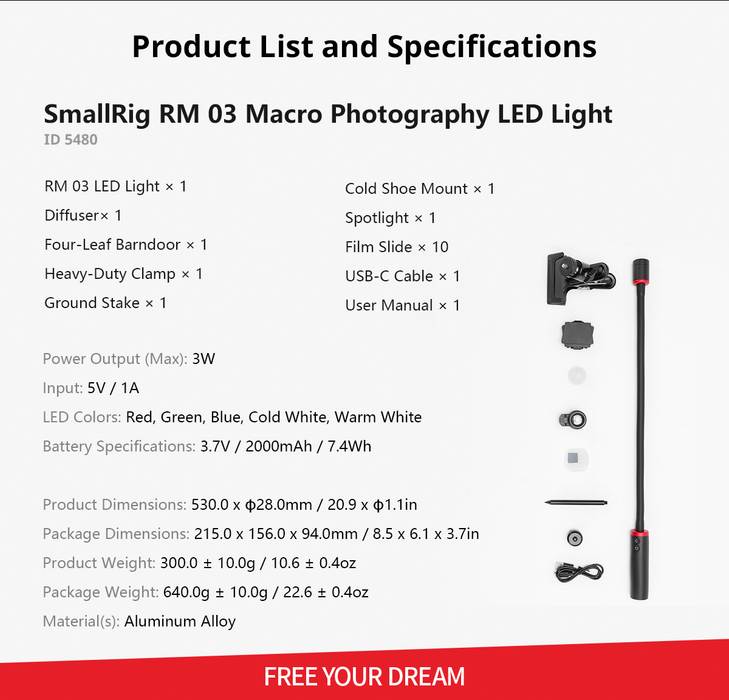 SmallRig RM 03 Macro Photography LED Light