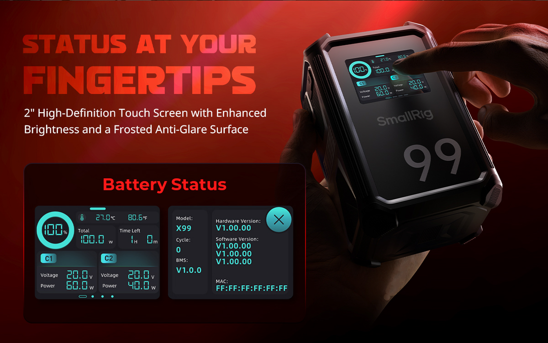 SmallRig x Renan Ozturk X-Touch Smart Triple-Proof V-Mount Battery X99