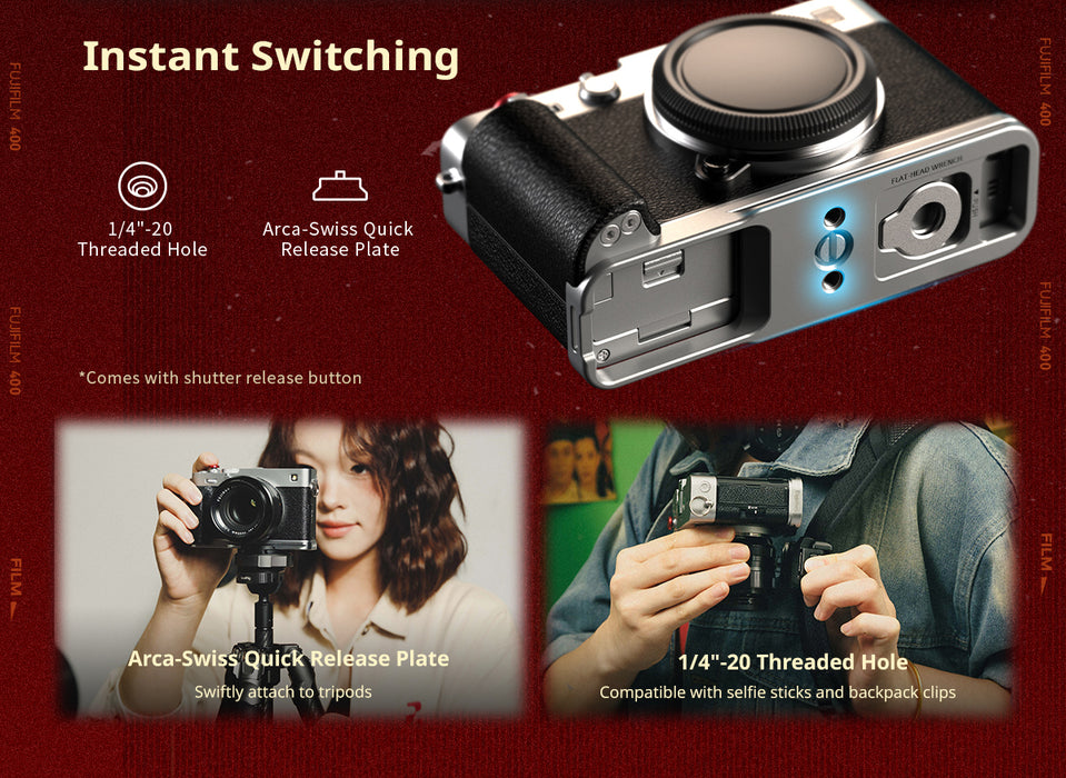 SmallRig L-Shaped Mount Plate with Silicone Handle for Fujifilm X-E5 Black 5448